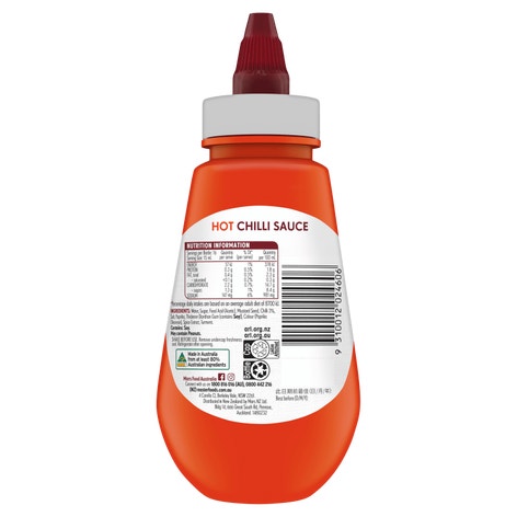 MasterFoods Hot Chilli Sauce Bottle 250ml