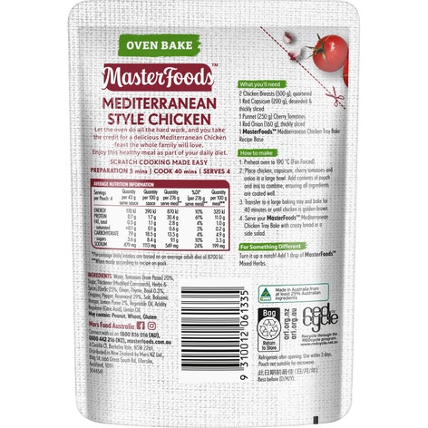 MasterFoods Mediterranean Style Chicken Oven Bake Recipe Base 175g
