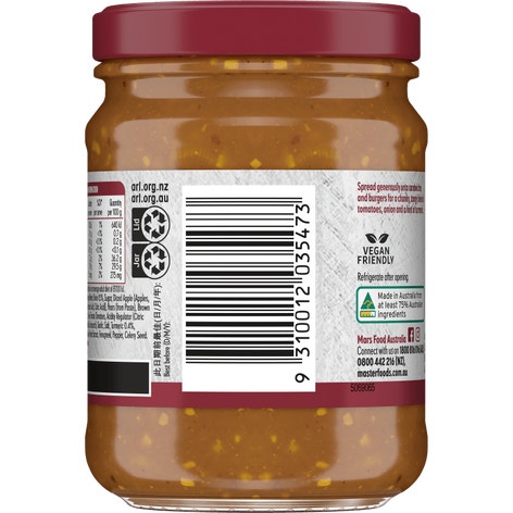 MasterFoods Green Tomato Relish 250g