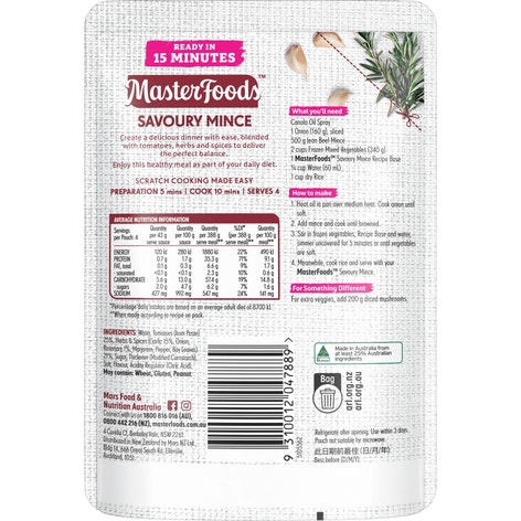 Masterfoods Savoury Mince Recipe Base 175g