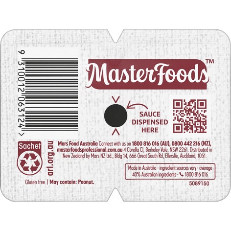 MasterFoods Paper-Based Recyclable Squeeze-On Tomato Sauce 10mL