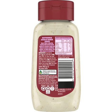 MasterFoods Buttermilk Garlic Ranch 250ml