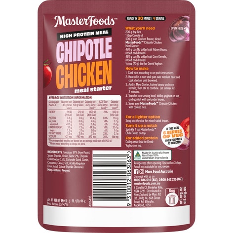 MasterFoods™ High Protein Meal Chipotle Chicken 175g
