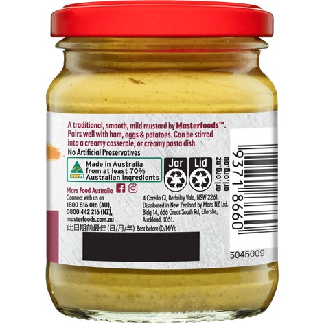MasterFoods Mild English Mustard 175g