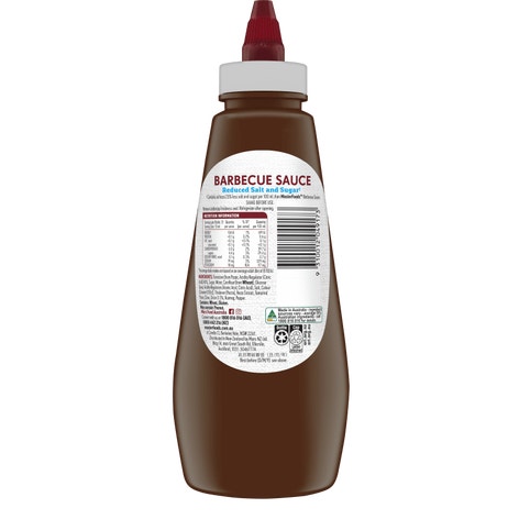 MasterFoods Barbecue Sauce Reduced Salt & Sugar 475ml