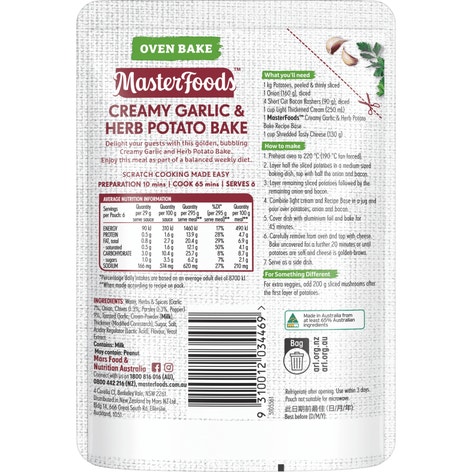 MasterFoods Creamy Garlic & Herb Potato Oven Bake Recipe Base 175g