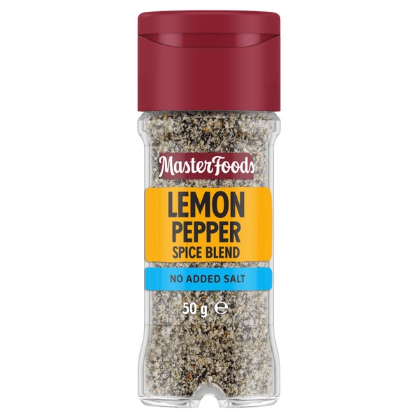 MasterFoods Lemon Pepper No Added Salt Seasoning 50g