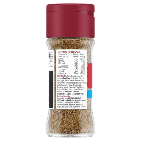 MasterFoods Garlic & Herb No Added Salt Seasoning 37g