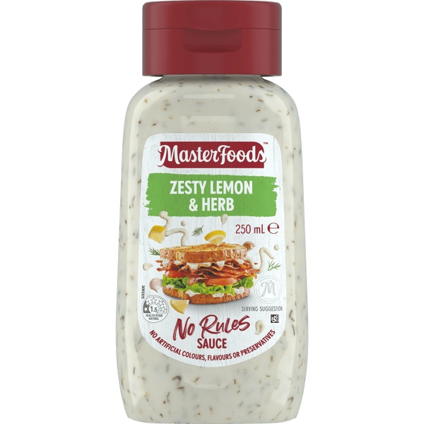 MasterFoods Zesty Lemon & Herb No Rules Sauce 250mL