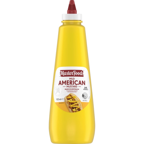 MasterFoods Mild American Mustard Bottle 920mL