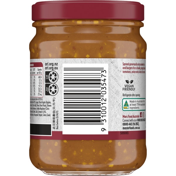 MasterFoods Green Tomato Relish 250g