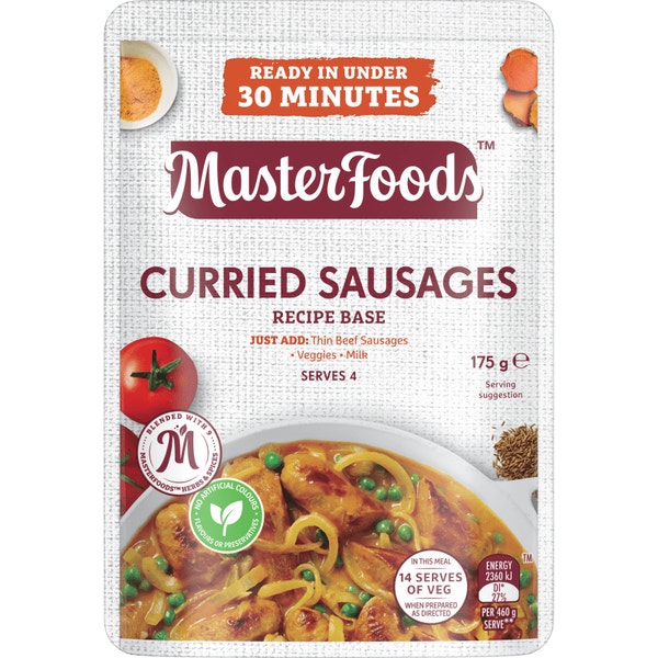 MasterFoods Curried Sausages Recipe Base 175g