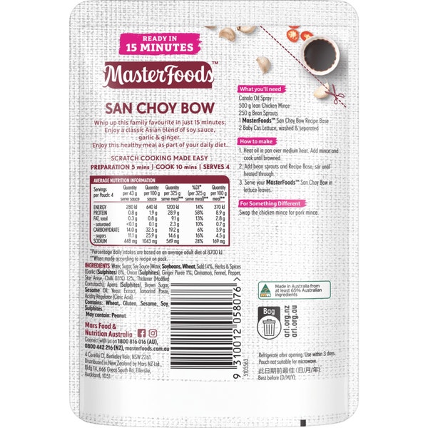 MasterFoods San Choy Bow Recipe Base 175g