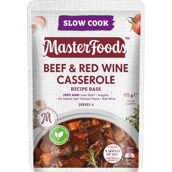 Try our slow cooked Beef & Red Wine Casserole Recipe BaseMasterFoods