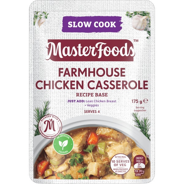 MasterFoods Farmhouse Chicken Casserole Slow Cook Recipe Base 175g