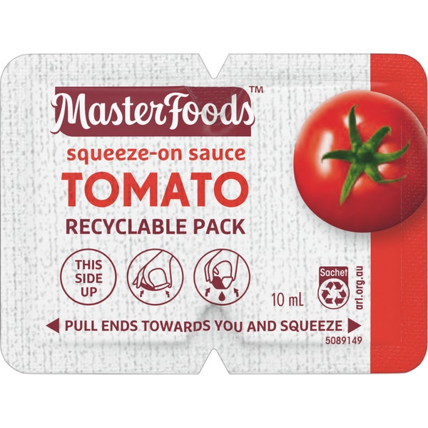 MasterFoods Paper-Based Recyclable Squeeze-On Tomato Sauce 10mL