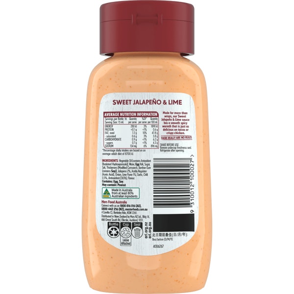 MasterFoods ​Sweet Jalapeño & Lime​ 250mL