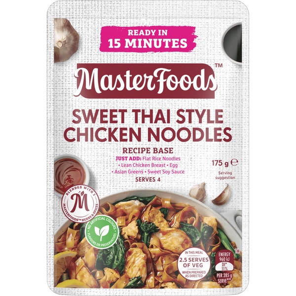 MasterFoods  Sweet Thai Style Chicken Noodles Ready in 15 Minutes Recipe Base 175g