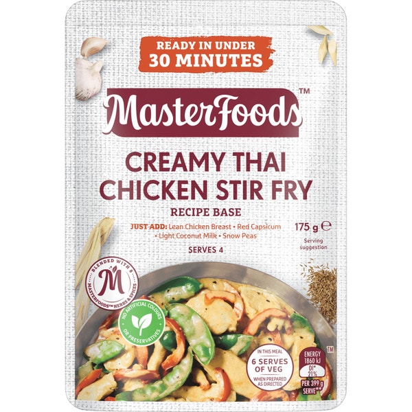 MasterFoods Creamy Thai Chicken Stir Fry Recipe Base 175g