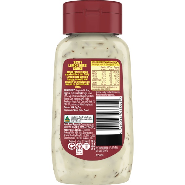 MasterFoods Zesty Lemon Herb 250ml