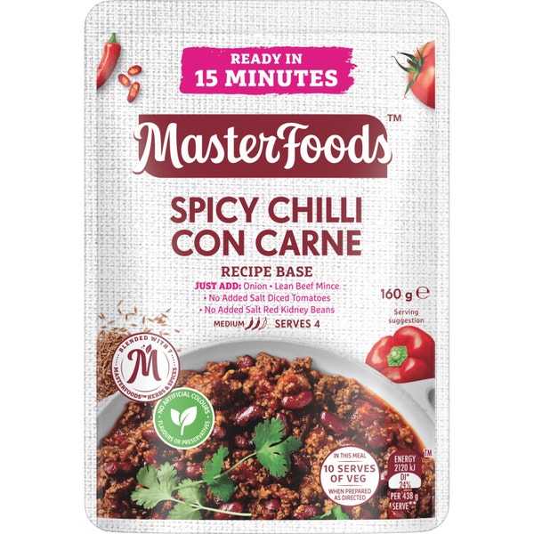 MasterFoods Spicy Chilli Con Carne Recipe Base 160g