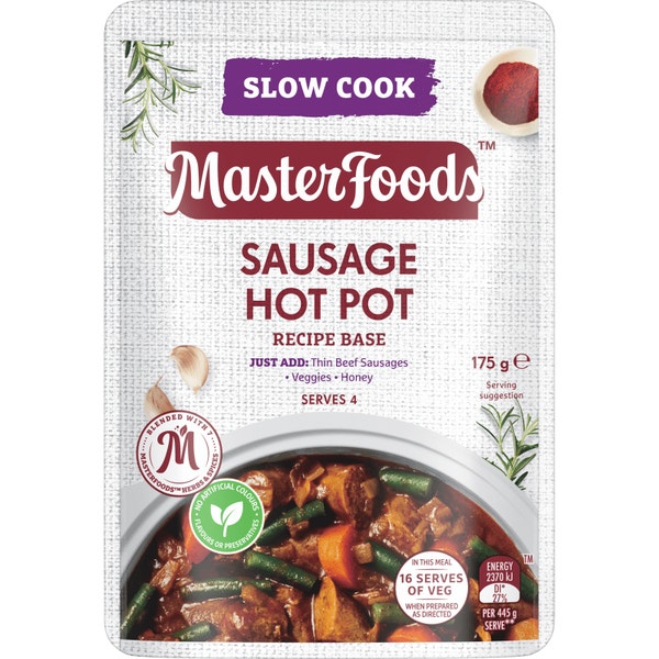 MasterFoods Sausage Hot Pot Slow Cook Recipe Base 175g