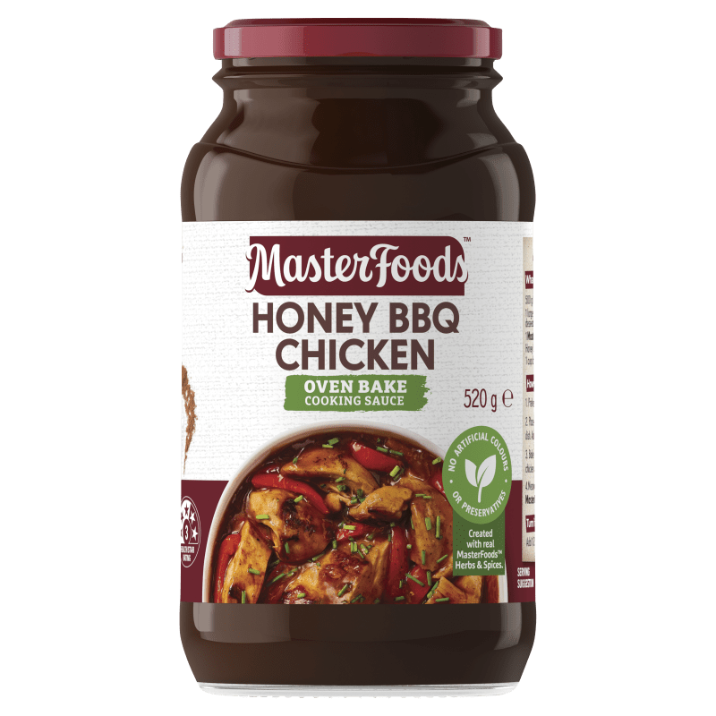Discover Pour & Bake Honey BBQ Chicken Cooking Sauce MasterFoods™