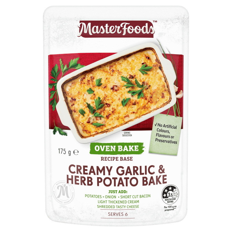 Try our Creamy Herb & Garlic Potato Bake Recipe Base MasterFoods
