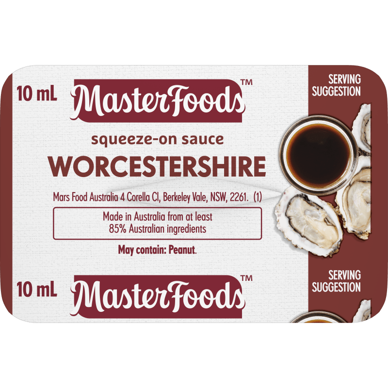 MasterFoods Portion Control Squeeze On Worcestershire Sauce 100x10ml